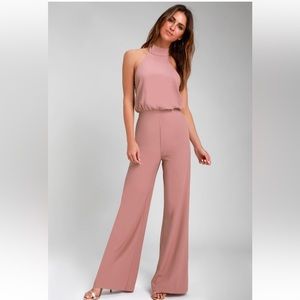 - Blush pink jump suit Lulus